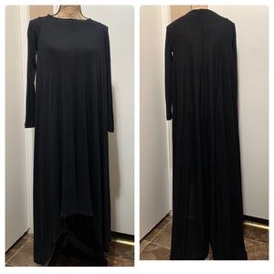 COS Black Maxi High Low Knit Dress Long Sleeve XS